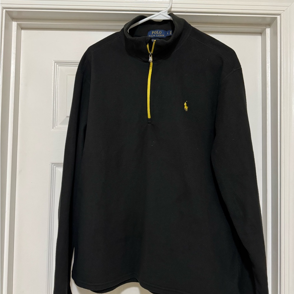 Ralph Lauren Black Pullover with Yellow Zipper